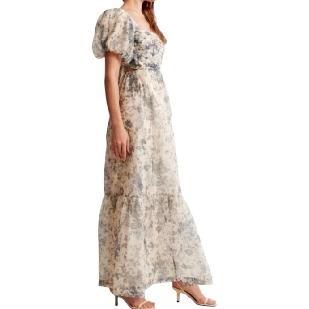 NWT Abercrombie & Fitch Emerson Bow Tie Back Floral Maxi Dress Size XL - Picture 3 of 12